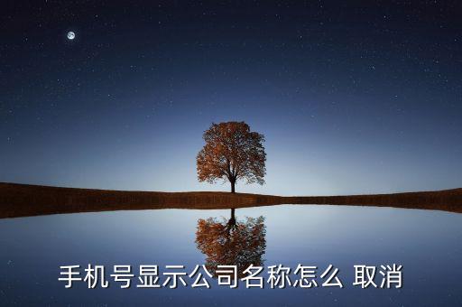手机号显示公司名称怎么 取消