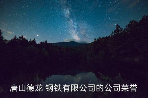 唐山德龙 钢铁有限公司的公司荣誉