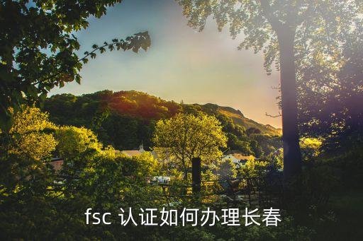  fsc 认证如何办理长春