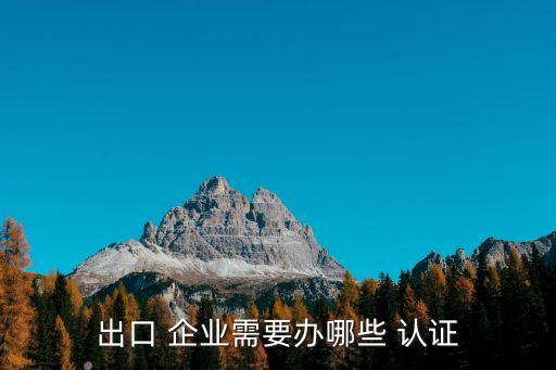 出口 企业需要办哪些 认证
