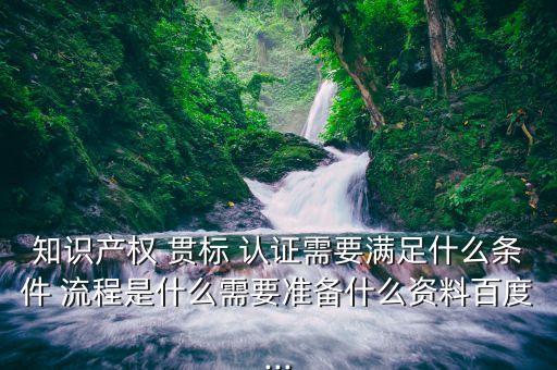 知识产权 贯标 认证需要满足什么条件 流程是什么需要准备什么资料百度...