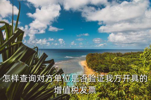怎样查询对方单位是否验证我方开具的增值税发票