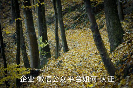  企业 微信公众平台如何 认证